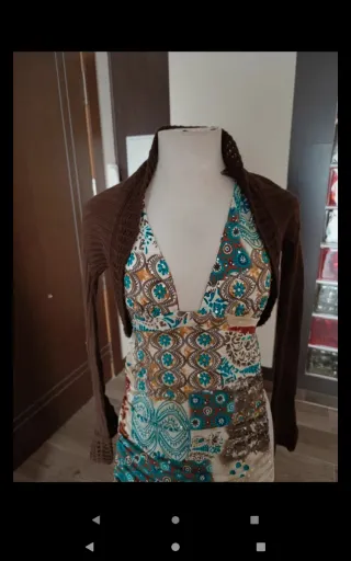 Conjunto Vestido Licra y Bolero Punto Talla Única