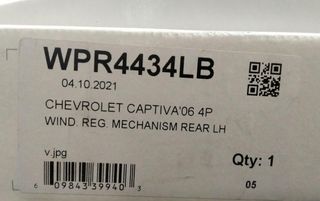 Chevrolet 1814633 wpr4434lb elevalunas captiva