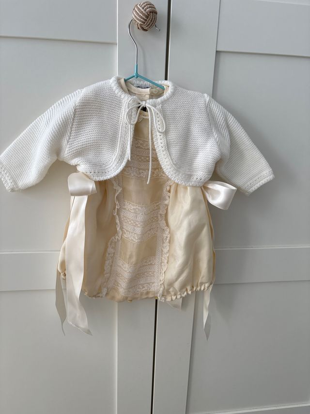 Conjunto Bautizo Chaqueta y Vestido