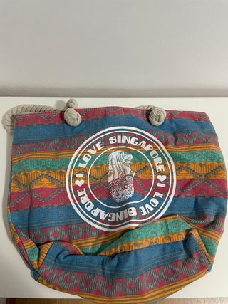 Bolso de tela con estampado étnico