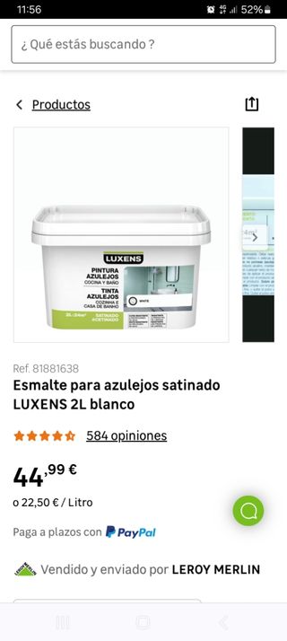 Pintura Luxens Azulejos Satinado Blanco