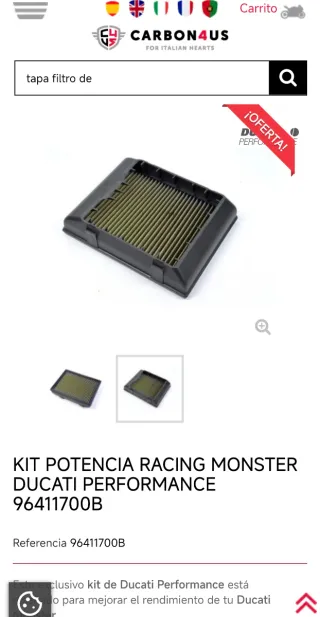 Tapa filtro aire Ducati