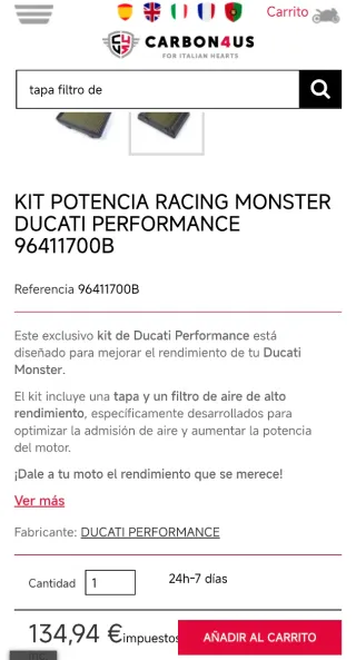 Tapa filtro aire Ducati