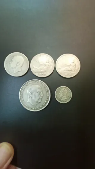 Lote monedas plata españolas +50g