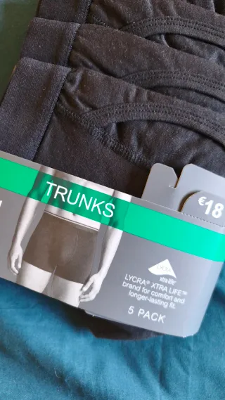 Pack 5 Calzoncillos Trunks Algodón M