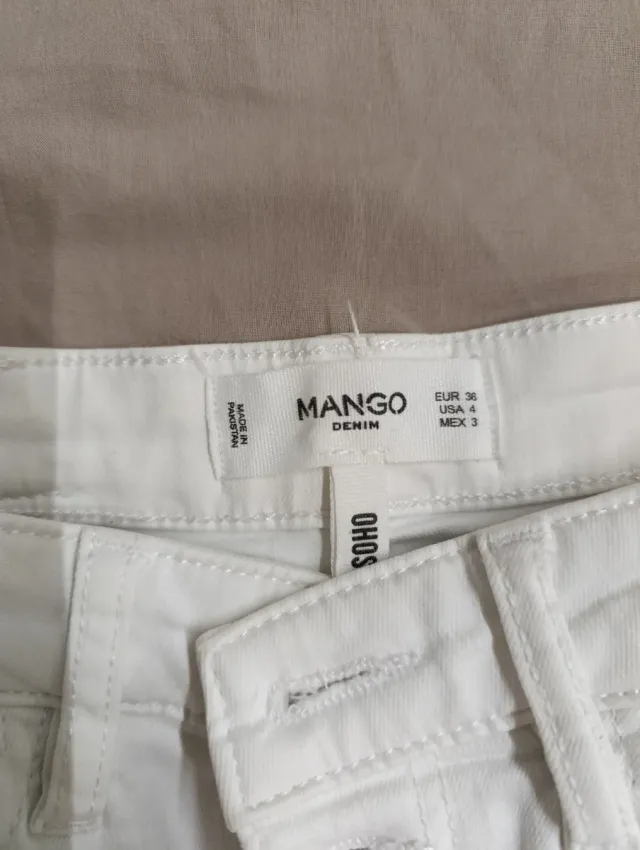 Pantalones blancos Mango Talla 36