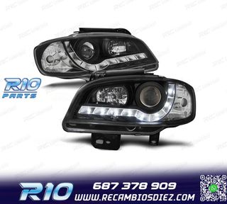 FAROS PARA SEAT IBIZA CORDOBA 6K2 99-02 LUZ DIURNA FONDO NEG