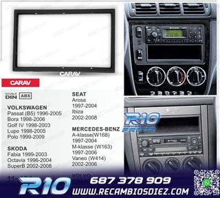 MARCO NEGRO RADIO 2-DIN PARA MERCEDES VOLKSWAGEN VW SKODA SE