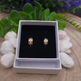 Pendientes Semi Aro Oro 18kt Cierre Catalán 