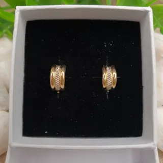 Pendientes Semi Aro Oro 18kt Cierre Catalán 