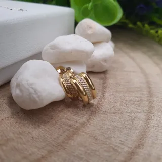 Pendientes Semi Aro Oro 18kt Cierre Catalán 
