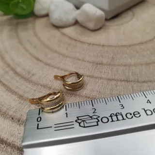 Pendientes Semi Aro Oro 18kt Cierre Catalán 