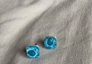 Pendientes Piedras Azules Bisutería Plata