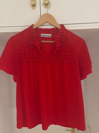 Blusa Simorra Roja con Volantes