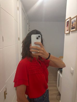 Blusa Simorra Roja con Volantes