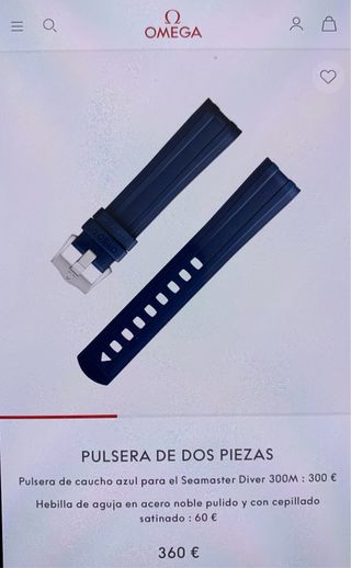 Pulsera caucho azul Omega Seamaster Diver 300M