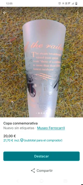 Copa conmemorativa The age of the railway