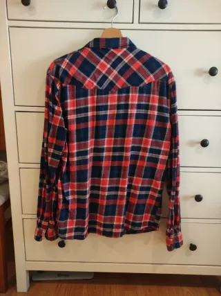 Camisa cuadros Wrangler azul y roja