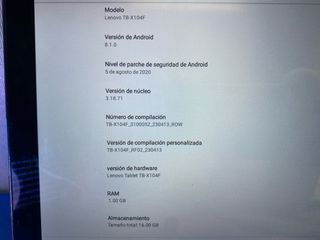 TABLET LENOVO TAB M10 1GB 16GB LEER DESCRIPCIÓN 
