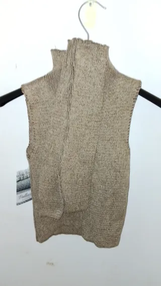 Maglione collo alto beige/marrone
