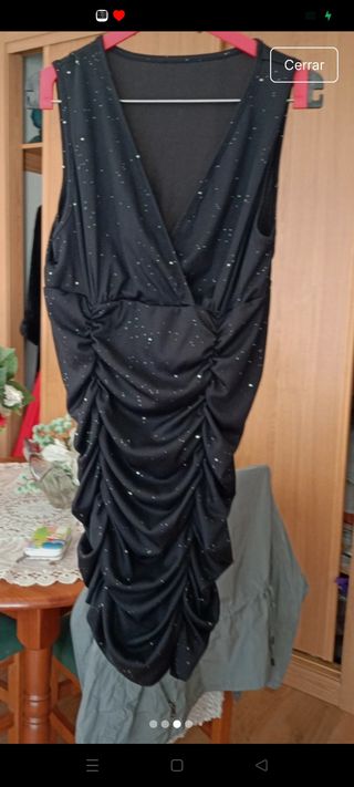 Vestido fiesta negro lentejuelas