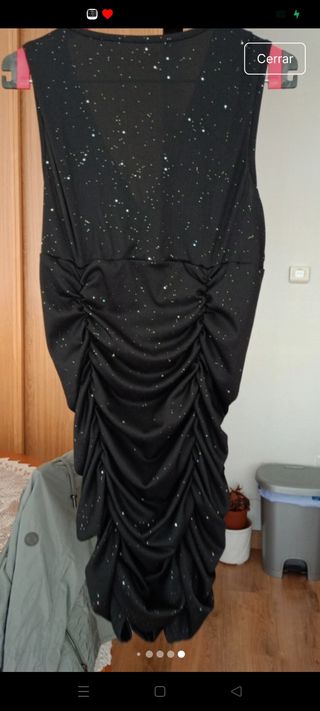 Vestido fiesta negro lentejuelas