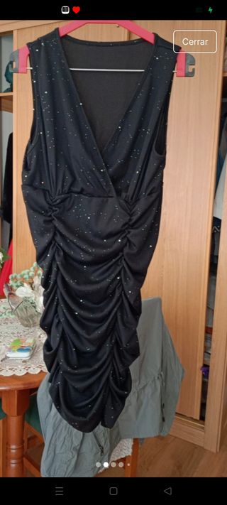 Vestido fiesta negro lentejuelas