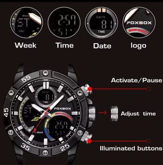 Reloj Foxbox Hombre Negro y Rojo