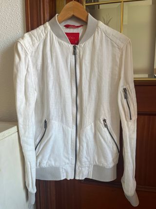 Chaqueta Bomber Zara Blanca Talla S hombre