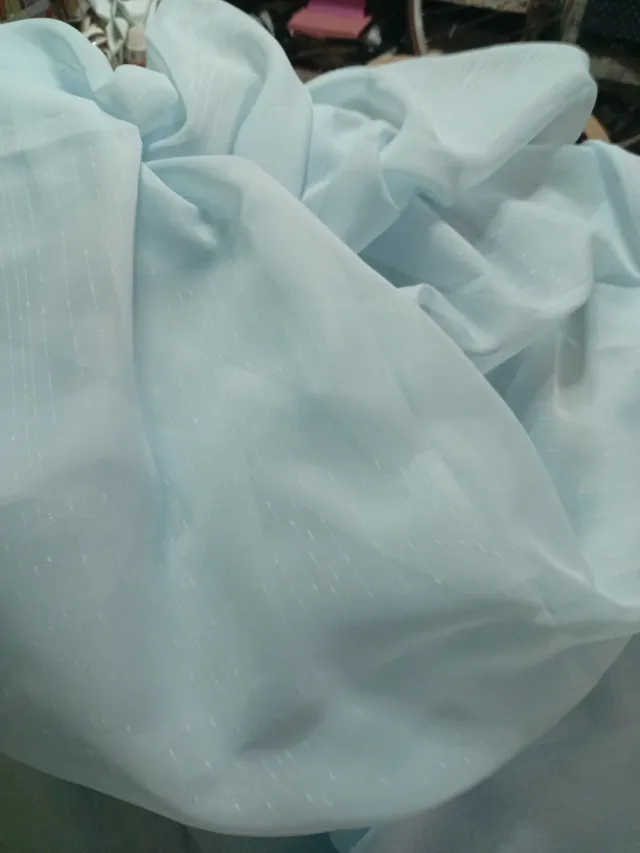 Tela gasa azul para cortina