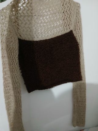 Cardigan ZARA beige e marrone