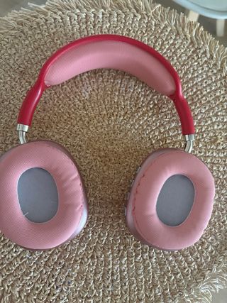 Auriculares diadema Bluetooth rosa y rojo