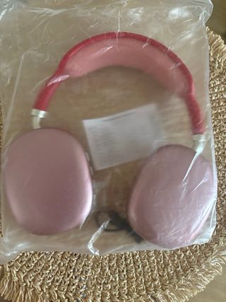 Auriculares diadema Bluetooth rosa y rojo