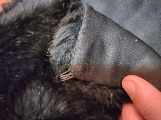 Cuello de piel negro para abrigo y puños