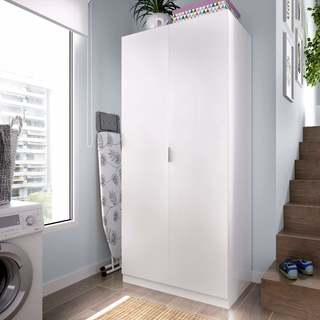 Armario 80x184x52cm 2 Puertas. Blanco Brillo