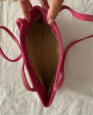 Bolso de fiesta rosa y dorado