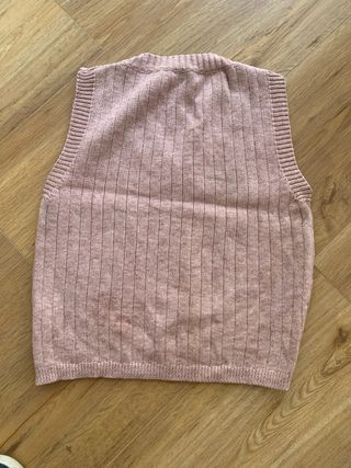 Chaleco de punto rosa mujer