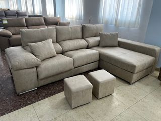 OFERTA!! Sofá Chaiselongue Nuevo con Puff