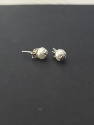 Pendientes de niña Tous perla, Oso y cierre  plata