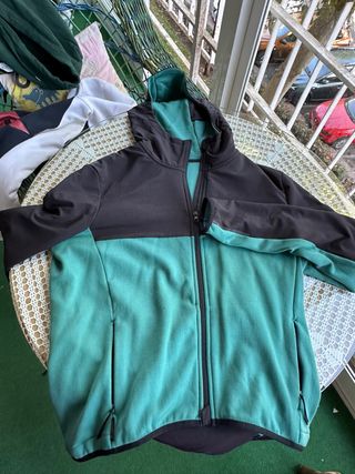 Sudadera Riverside Biker/Esquí Negra y Turquesa