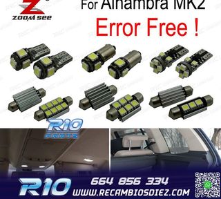 KIT 21 BOMBILLAS LED INTERIOR SEAT ALHAMBRA II MK2 710 711 1