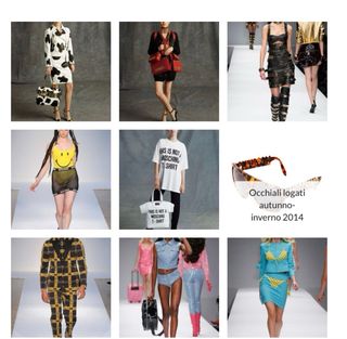 Occhiali da sole Moschino logati sfilata 2014