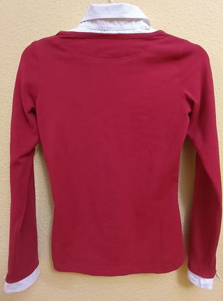 Jersey Pepe Jeans rojo con cuello y puños