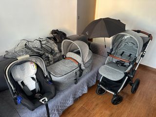 Trio carrito Jane Muum. Silla + Capazo + Maxicosi