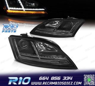 FAROS XENON AUDI TT 8J 06-10 LUZ DIURNA LED DINAMICO NEGRO
