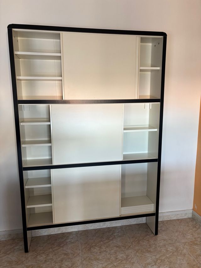 Mueble Organizador CDs DVDs Blanco/Negro