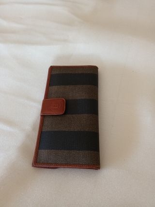 Portafoglio in pelle Fendi Pequin Stripe
