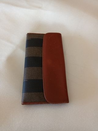 Portafoglio in pelle Fendi Pequin Stripe