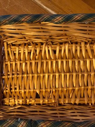 Cestas de mimbre con tela