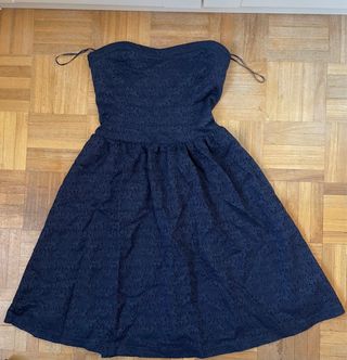 Vestido azul sin tirantes
